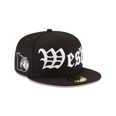 Minnesota Timberwolves Gorra | New Era NBA League Script 59fifty Fitted Cap Mexico - Negros